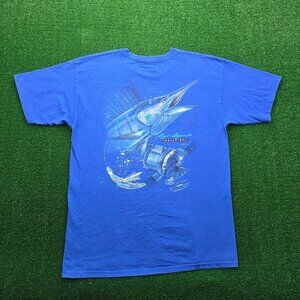 Reel Legends Tshirt Mens Large‎ Blue Sailfish Fishing Outdoors Graphic Print